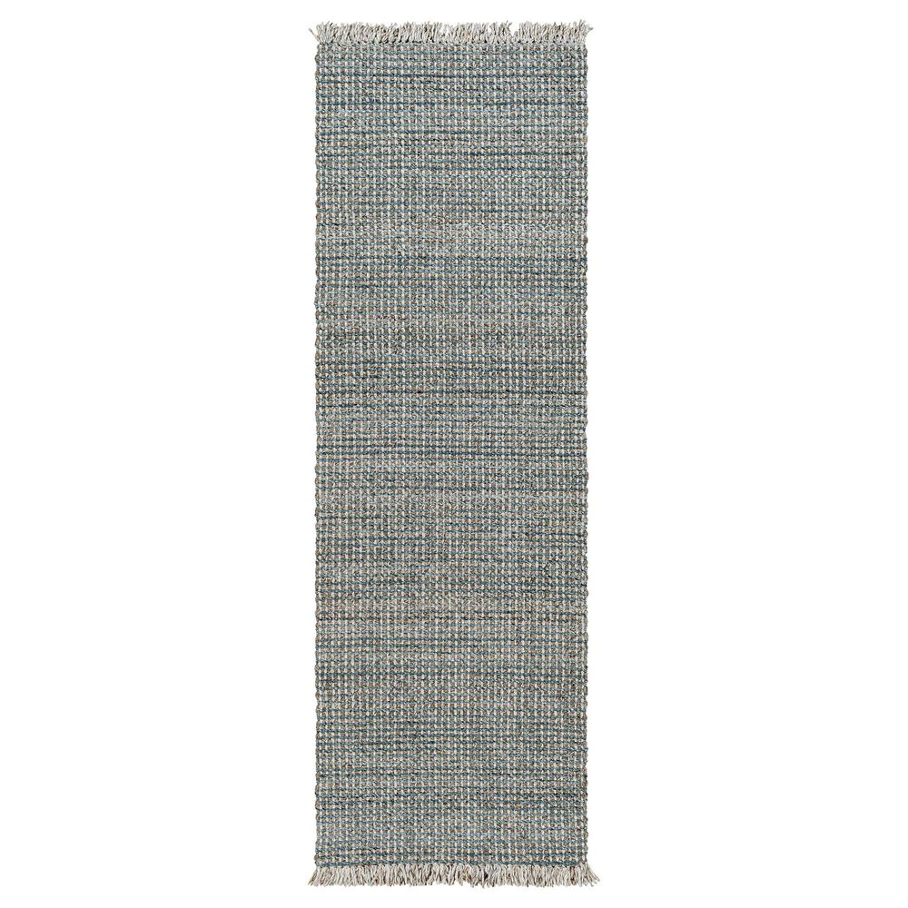 Surya Sara SRU-2300 2'6" x 8' Light Slate, Charcoal, Brown, Seafoam, Medium Gray and Teal Runner