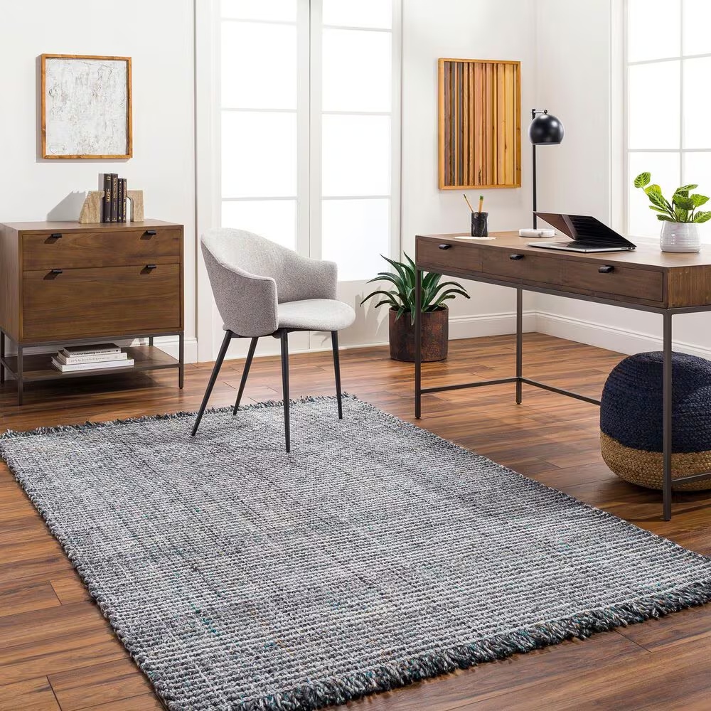 Surya Sara SRU-2301 8' x 10' Light Slate, Charcoal, Brown, Seafoam Area Rug