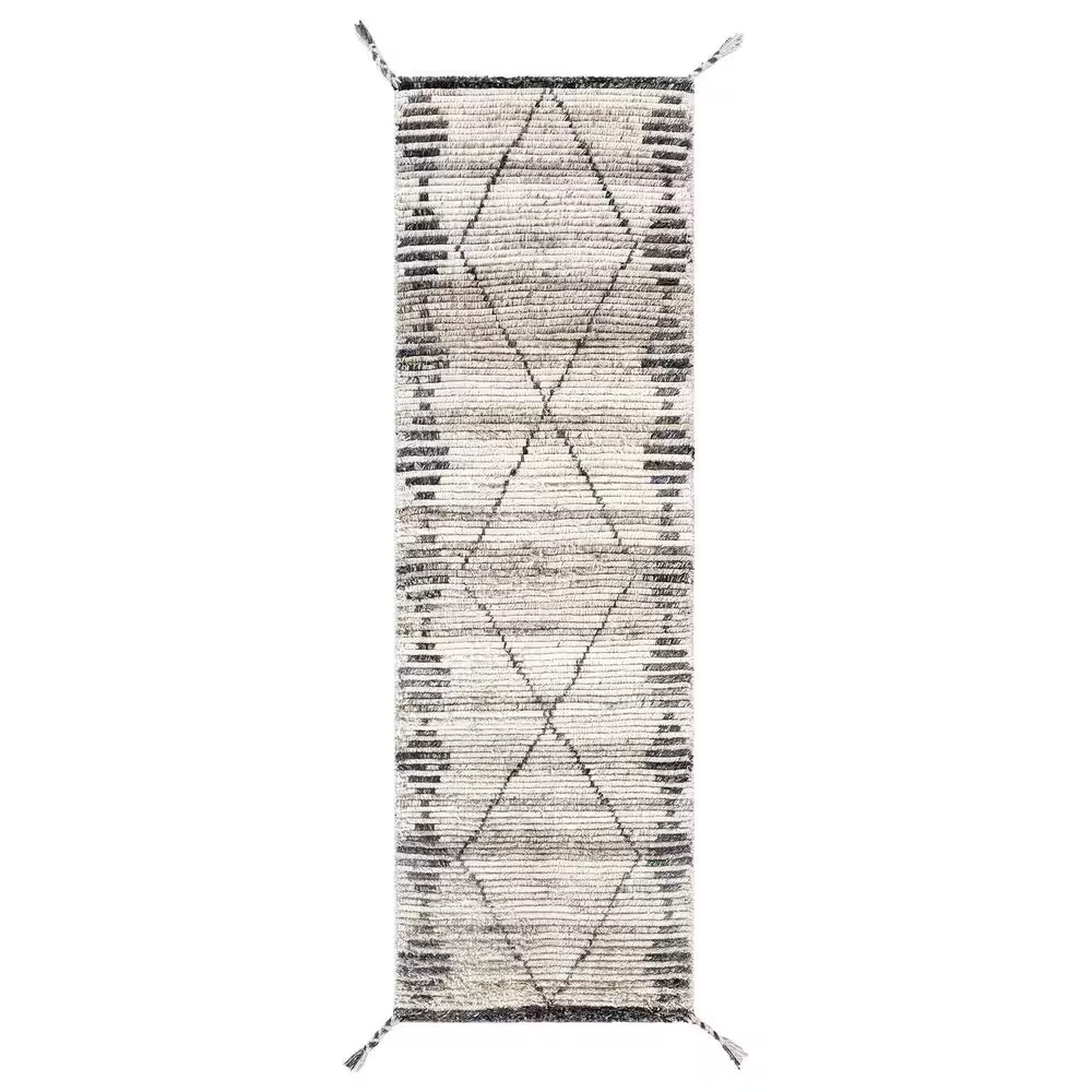 Surya Birch 2'6" x 8' Beige, Cream, Gray, Charcoal and Black Runner