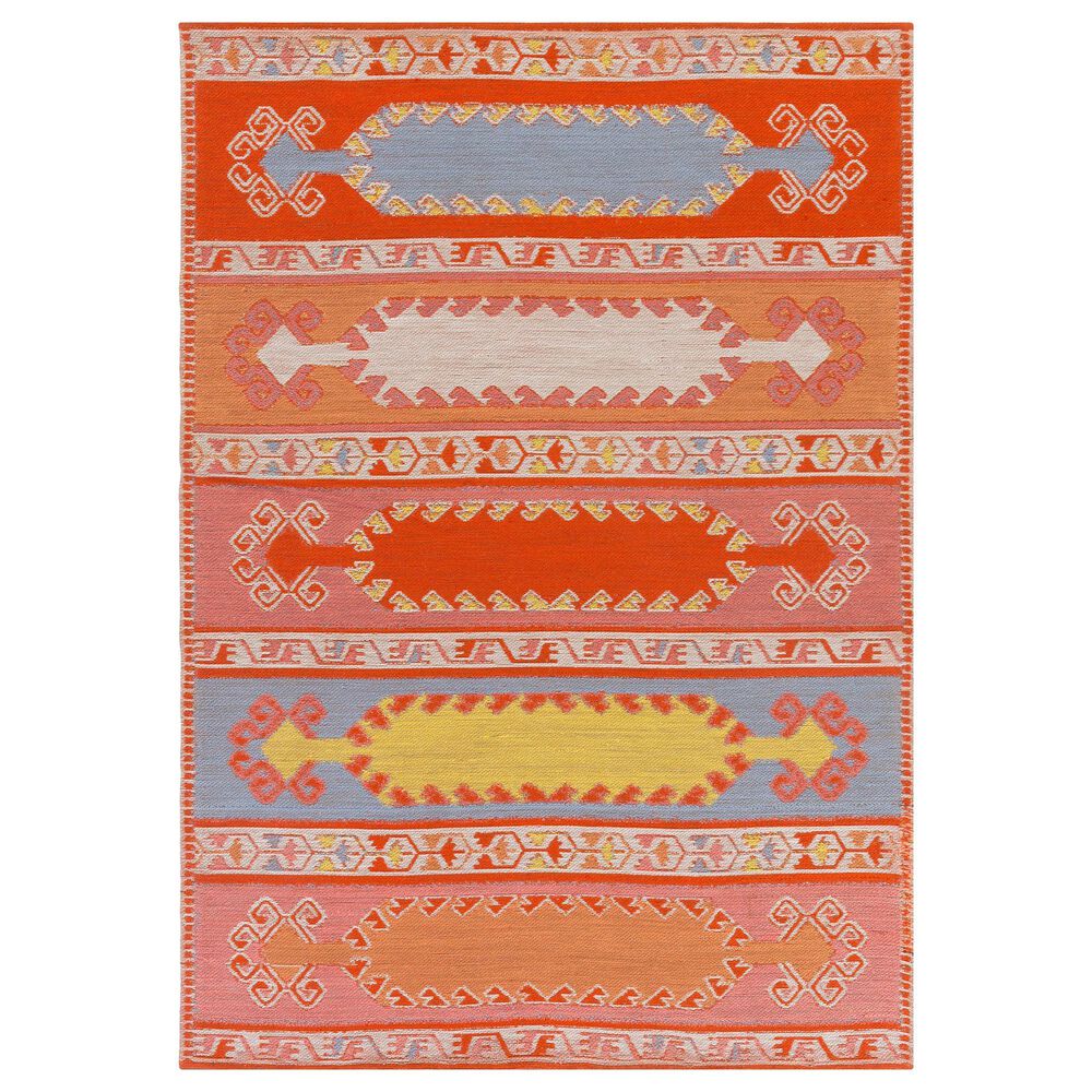 Surya Sajal 4' x 6' Brick Red, Camel, Ivory, Rose, Light Blue and Mustard Area Rug