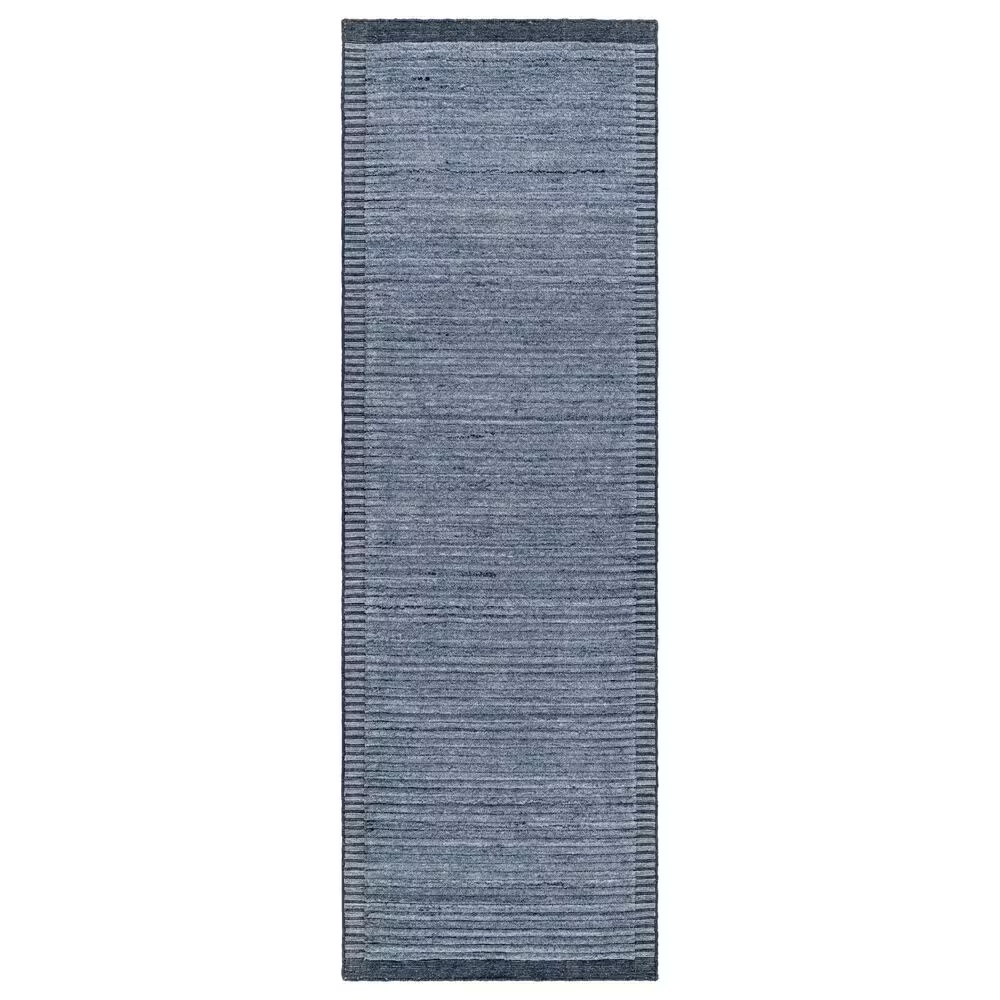 Surya Yasmin 2'6" x 8' Black, Navy, Denim and Ink Blue Runner