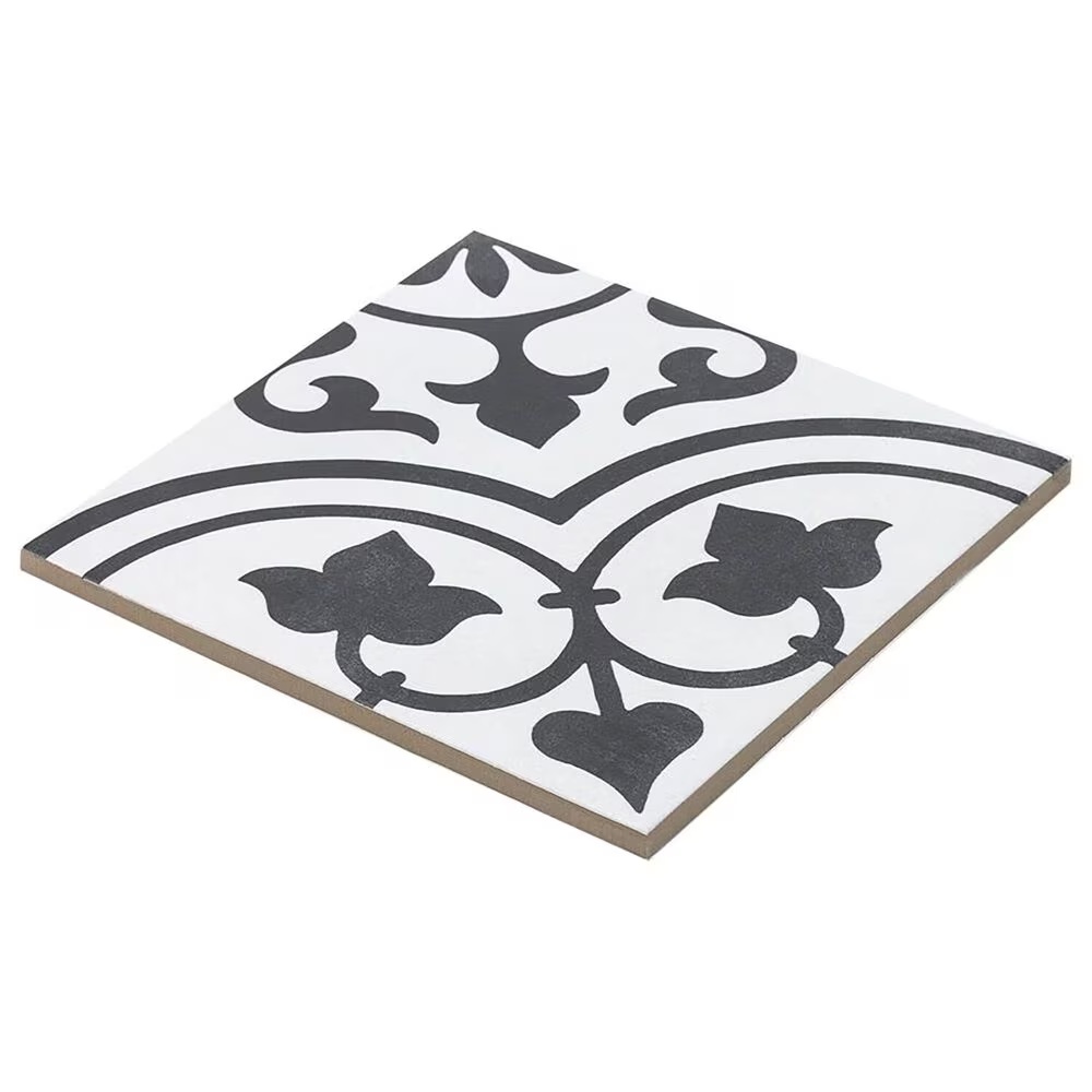 Soho Studio Havana White Ornate 9" x 9" Porcelain Tile