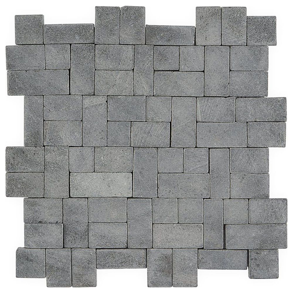 Soho Studio Pebblestone Black Lava 12" x 12" Natural Stone Mosaic Sheet