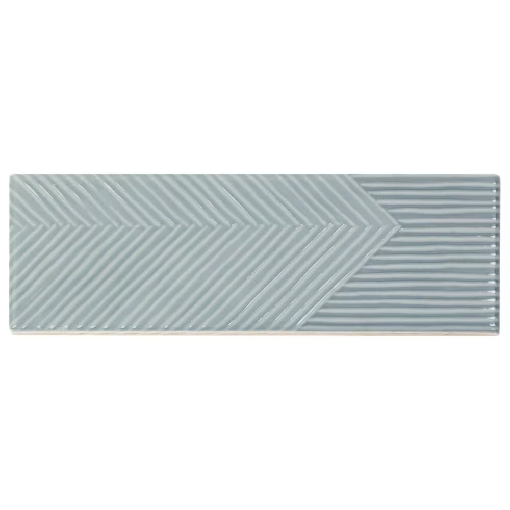 Soho Studio Fragments Ash Blue 2" x 8" Ceramic Tile