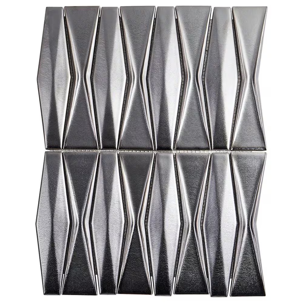 Soho Studio Baroque Adwick Gun Metal 13" x 16" Ceramic Mosaic Sheet