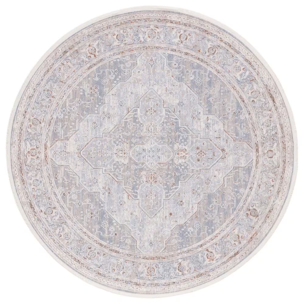 Safavieh Marmara MRM320B 6'7" Round Beige, Blue and Rust Area Rug