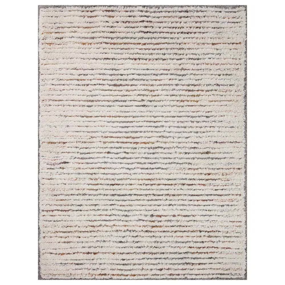 Loloi Levitt Shag 4' x 6' Ivory and Multicolor Area Rug