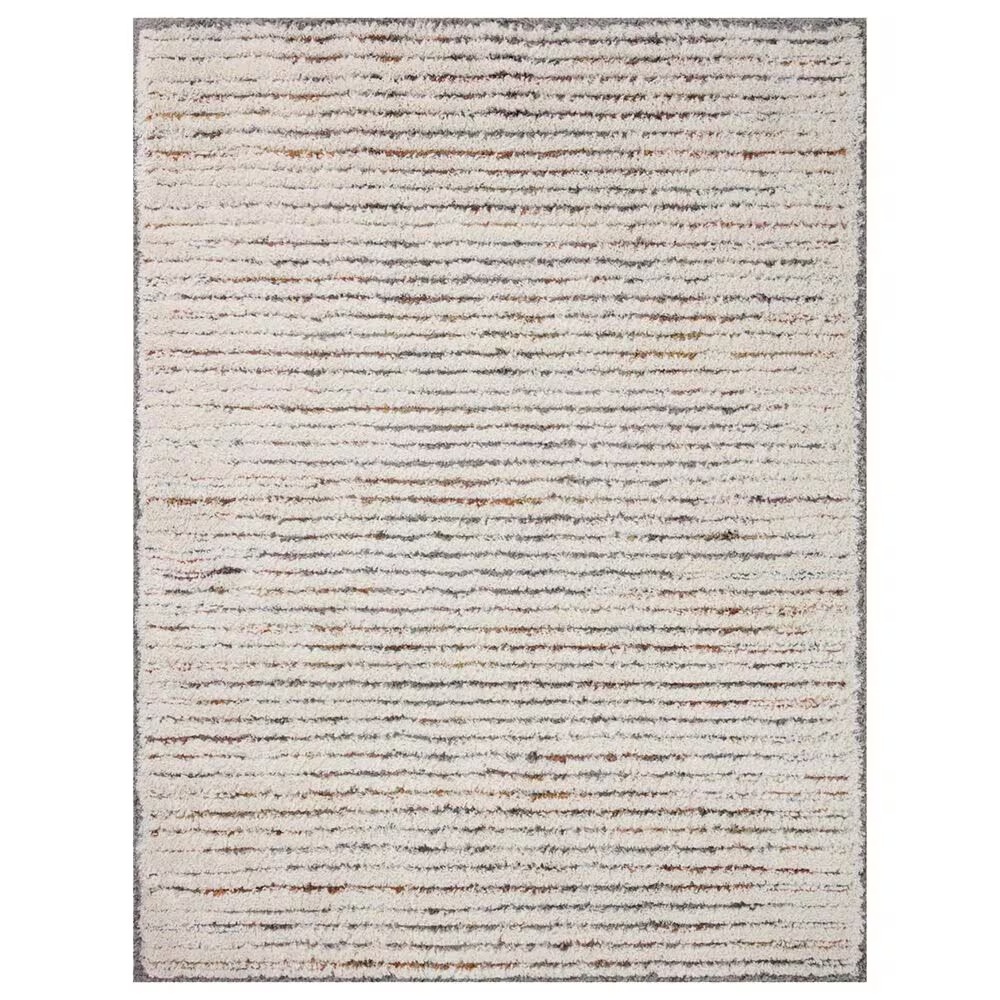 Loloi Levitt Shag 7'10" x 10' Ivory and Multicolor Area Rug