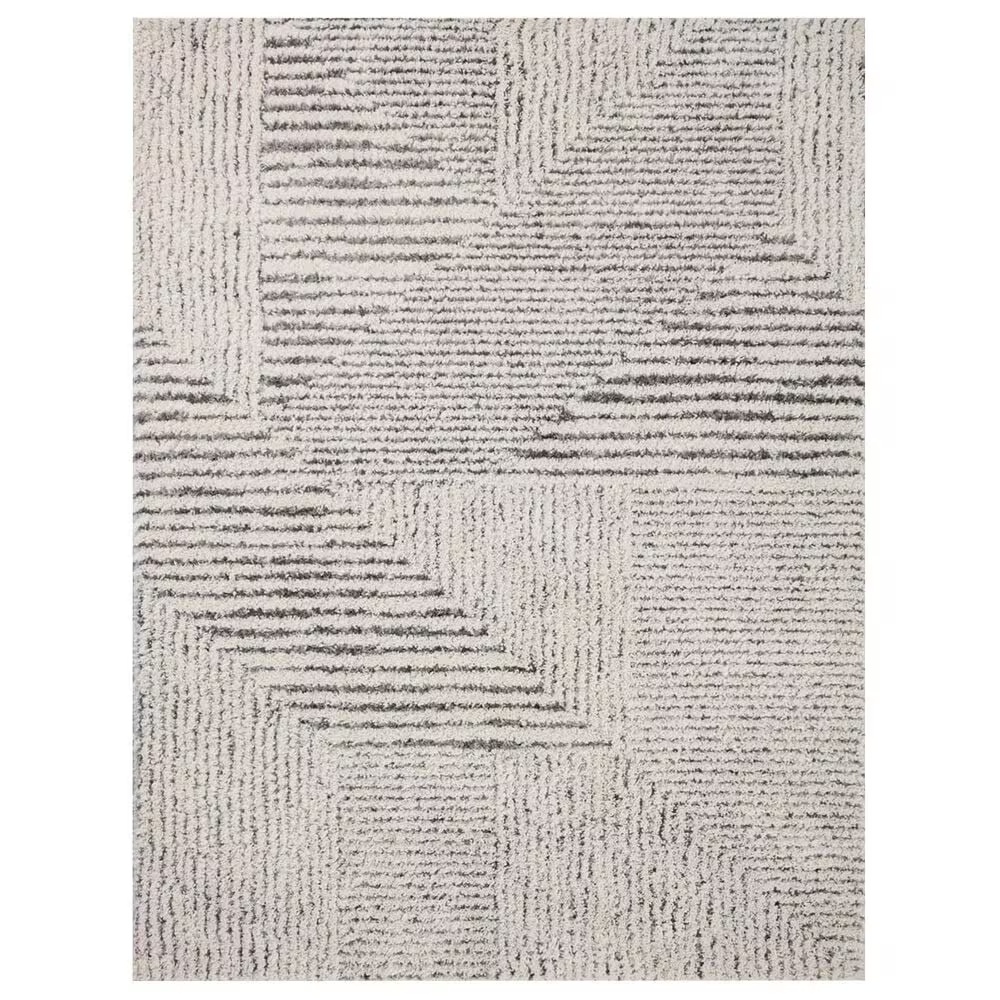 Loloi Levitt Shag 4' x 6' Ivory and Grey Area Rug