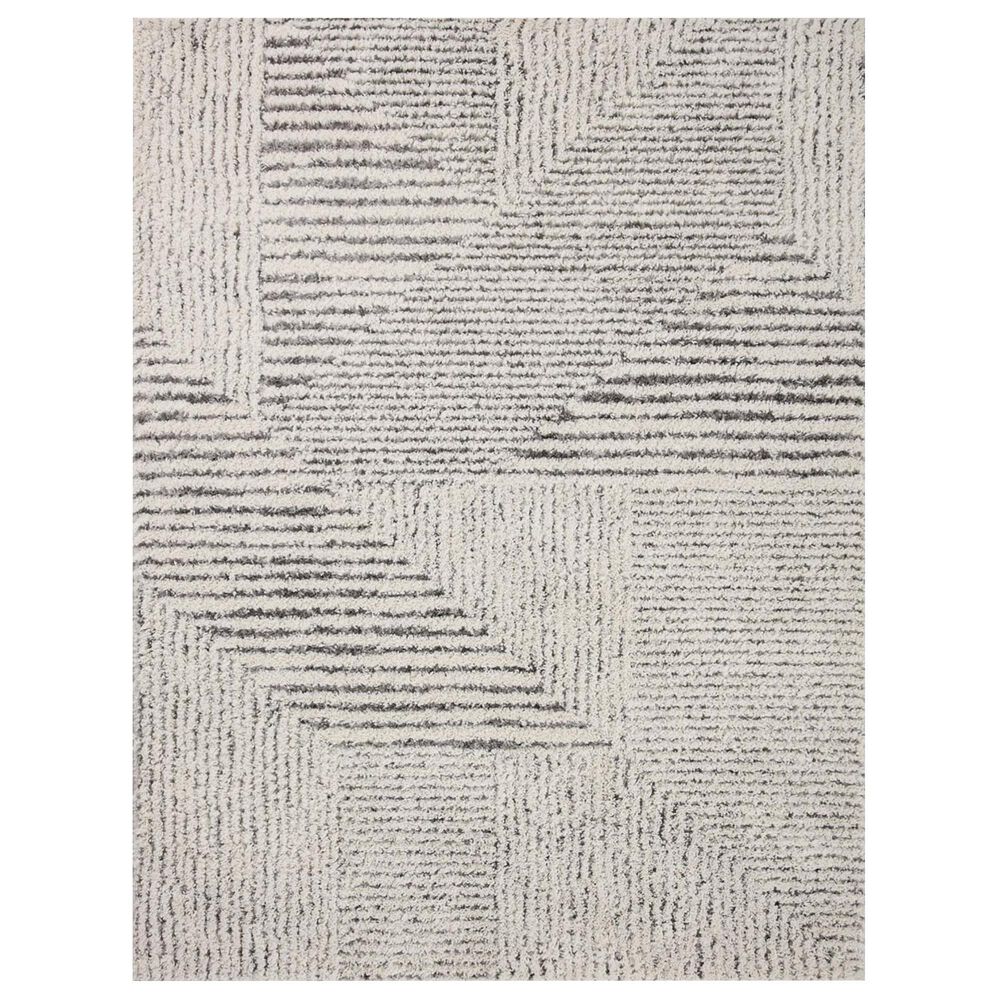 Loloi Levitt Shag 5'3" x 7'6" Ivory and Grey Area Rug