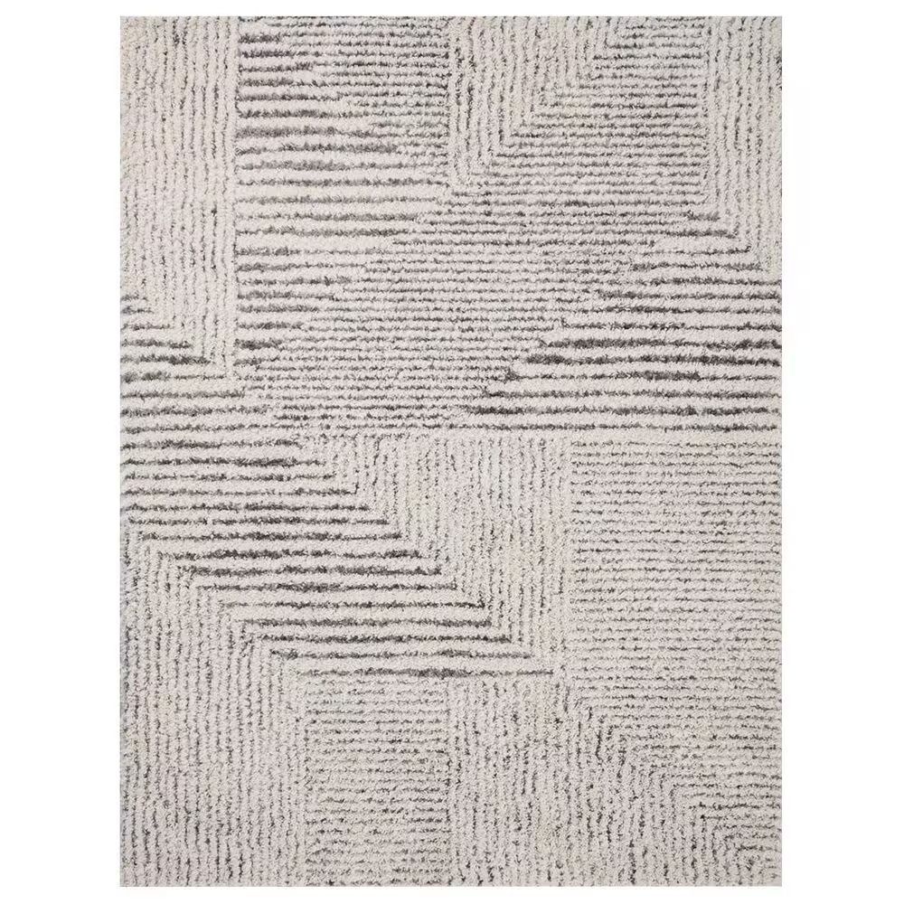 Loloi Levitt Shag 9'3" x 13' Ivory and Grey Area Rug
