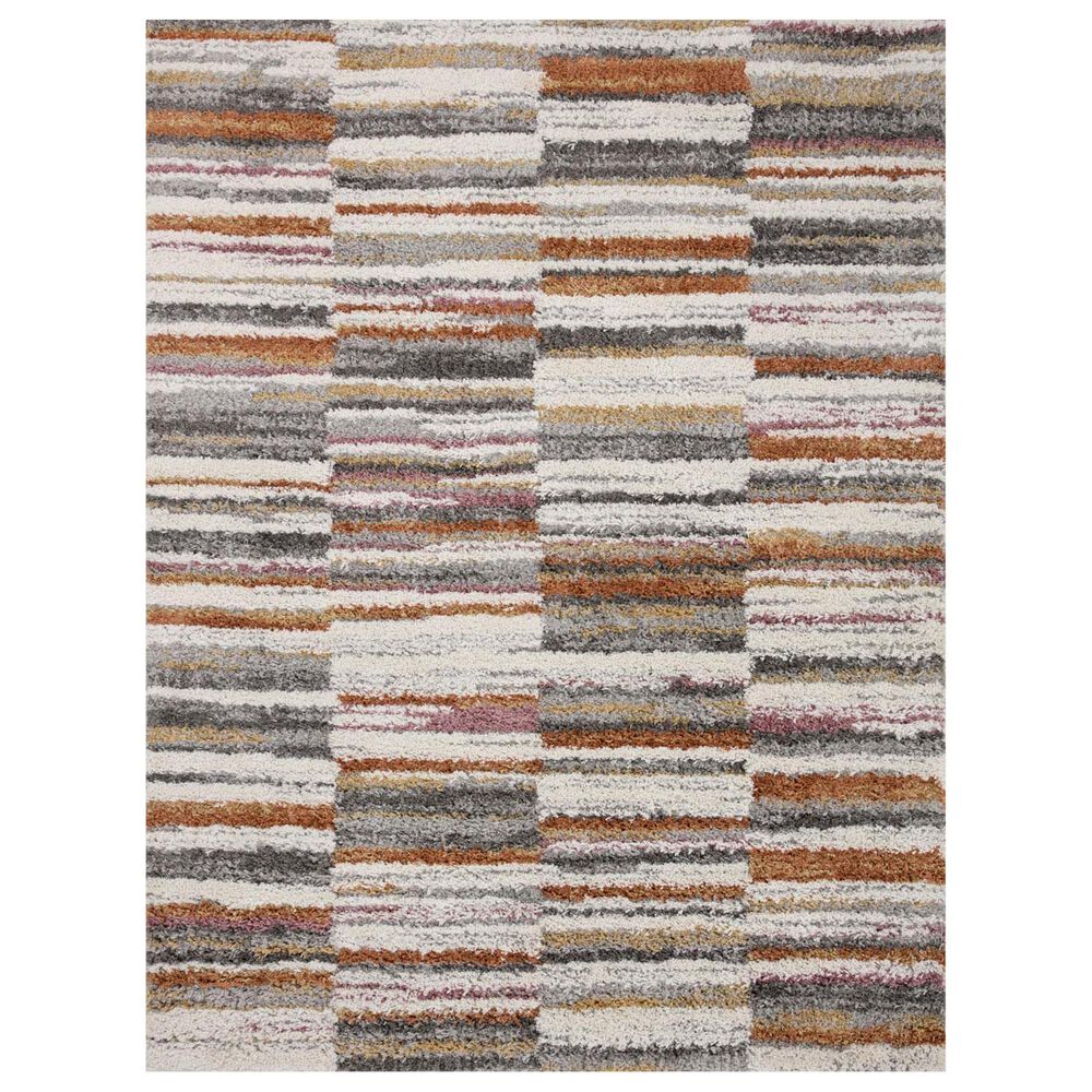 Loloi Levitt Shag 2'3" x 4' Ivory and Sunset Area Rug