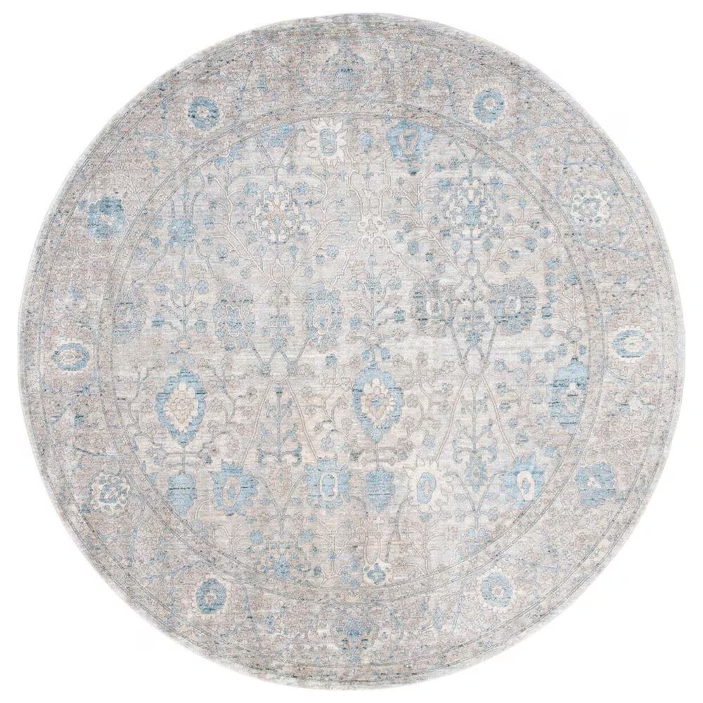 Safavieh Dream DRM408H 6'7" Round Grey and Blue Area Rug