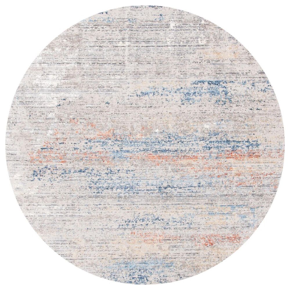Safavieh Dream DRM427G 6'7" Round Grey and Blue Area Rug
