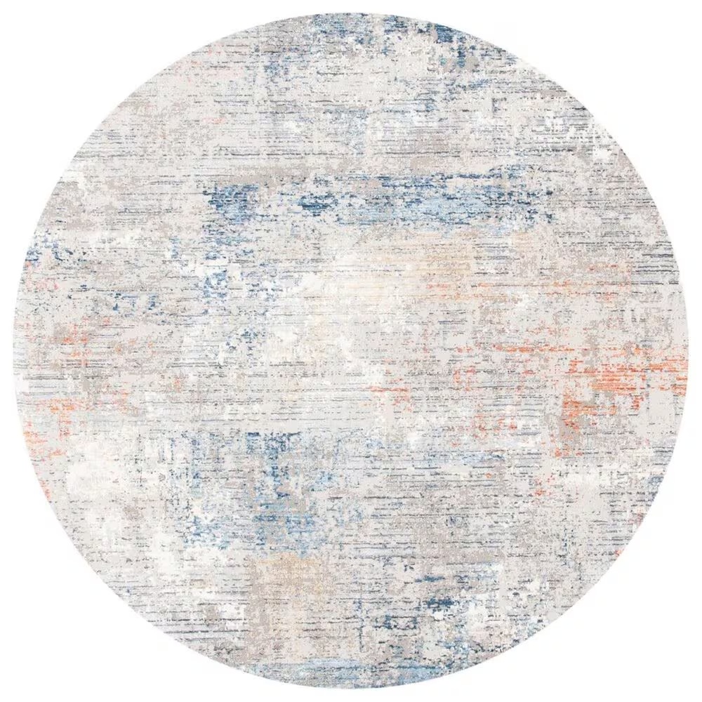 Safavieh Dream DRM428F 6'7" Round Grey and Blue Area Rug