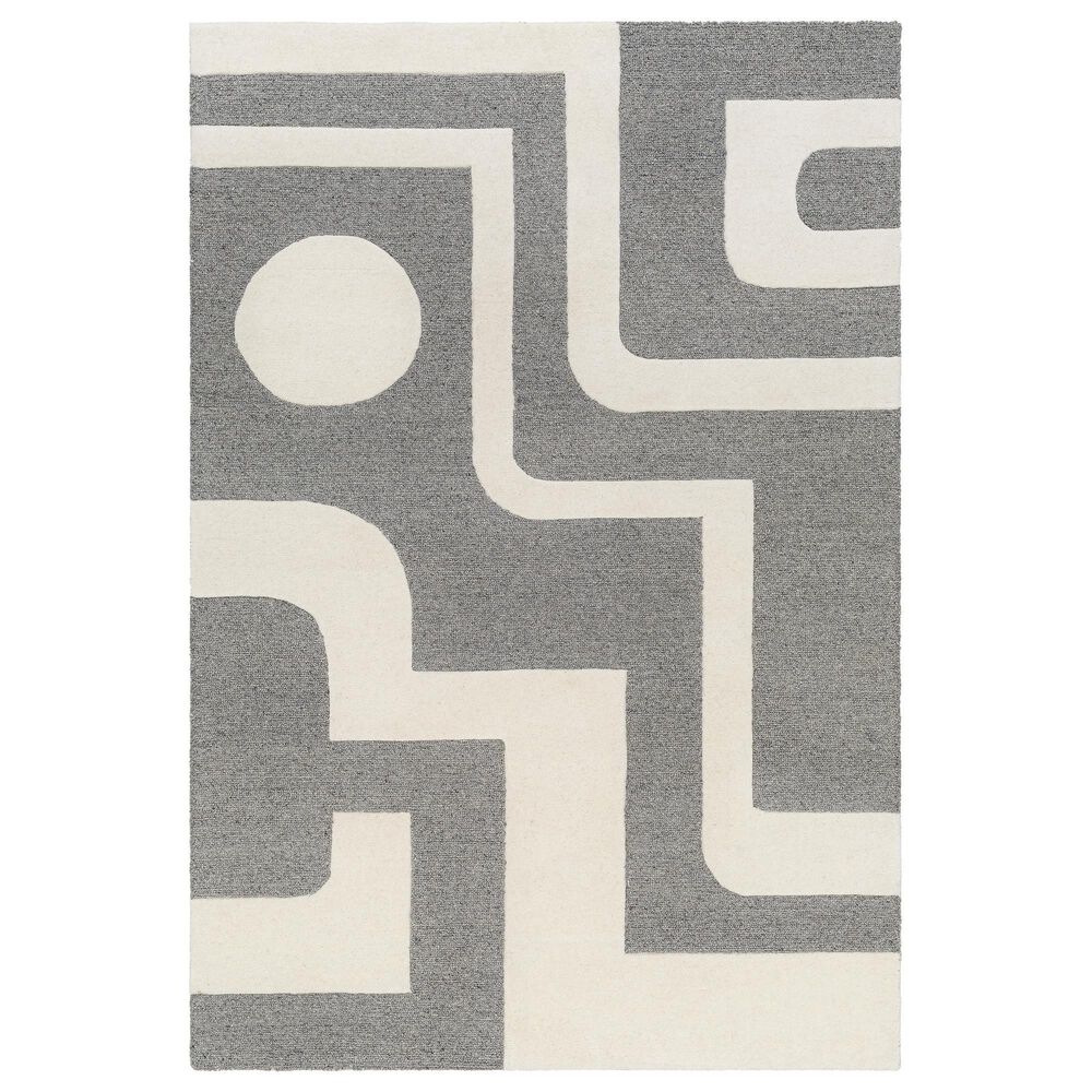 Surya Brook BKO2302 2' x 3' Beige and Charcoal Area Rug