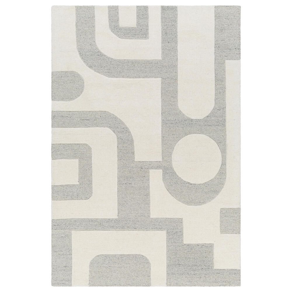 Surya Brook Geometric 8' x 10' Beige and Charcoal Area Rug