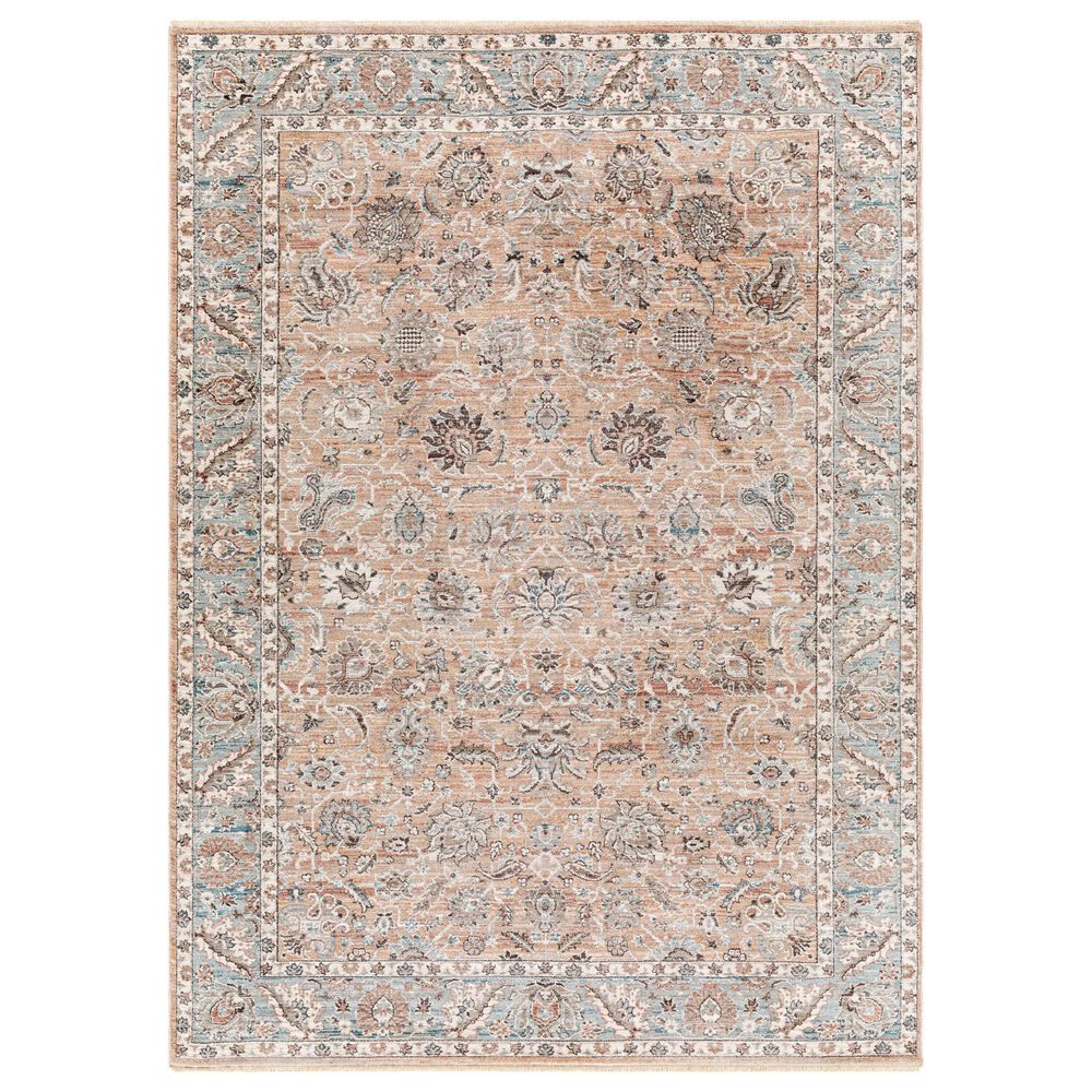 Surya Carlisle Oriental 5'3" x 7'9" Mauve, Pale Blue, Ivory, Light Gray, Brick Red, Dusty Sage and Medium Brown Area Rug