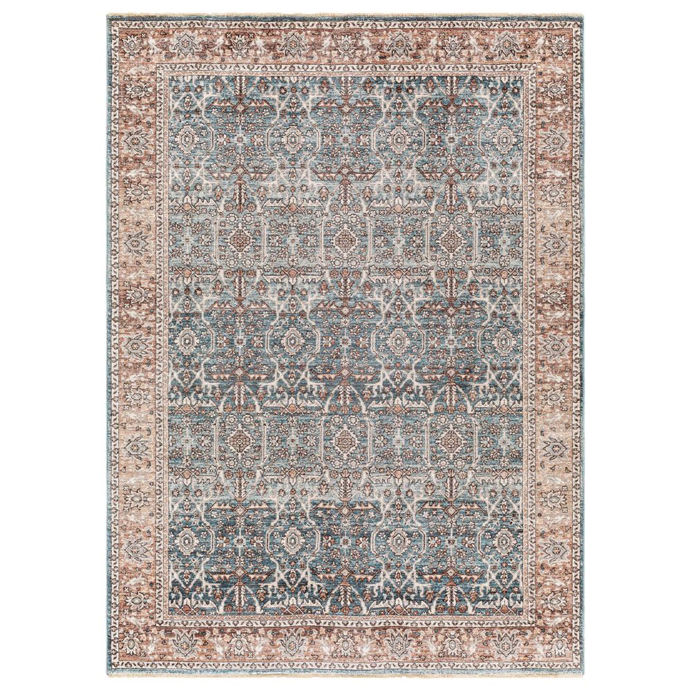 Surya Carlisle Oriental 2'11" x 7'3" Pale Blue, Dusty Pink, Medium Brown, Cream and Charcoal Runner