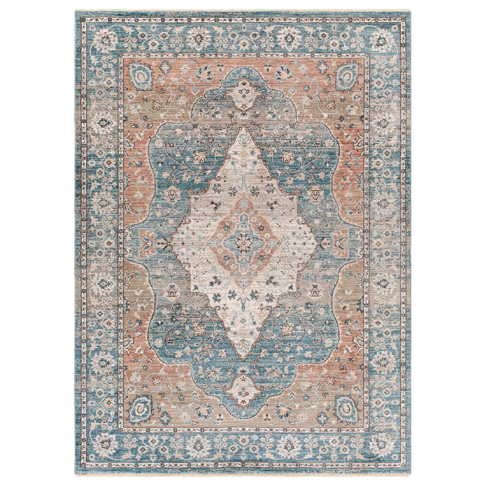 Surya Carlisle Oriental 2'11" x 7'10" Dark Blue, Light Sage, Dusty Pink, Cream and Medium Brown Runner