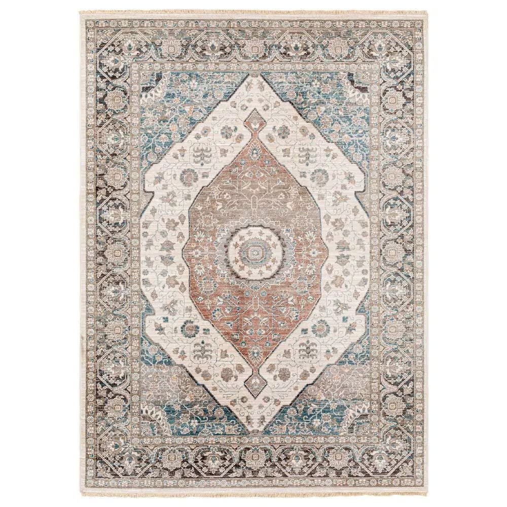 Surya Carlisle Oriental 2' x 2'11" Light Sage, Pale Blue, Dusty Pink, Cream, Light Gray and Medium Brown Area Rug