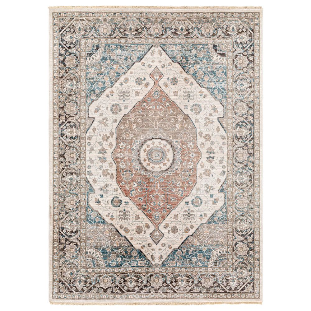 Surya Carlisle Oriental 3'11" x 5'11" Light Sage, Pale Blue, Dusty Pink, Cream, Light Gray and Medium Brown Area Rug