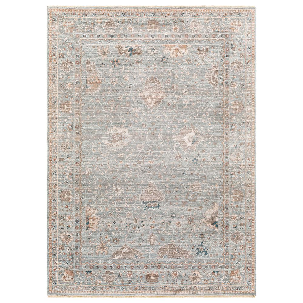 Surya Carlisle 7'10" x 10' Seafoam, Blue, Dusty Sage, Dusty Pink, Ivory and Medium Brown Area Rug