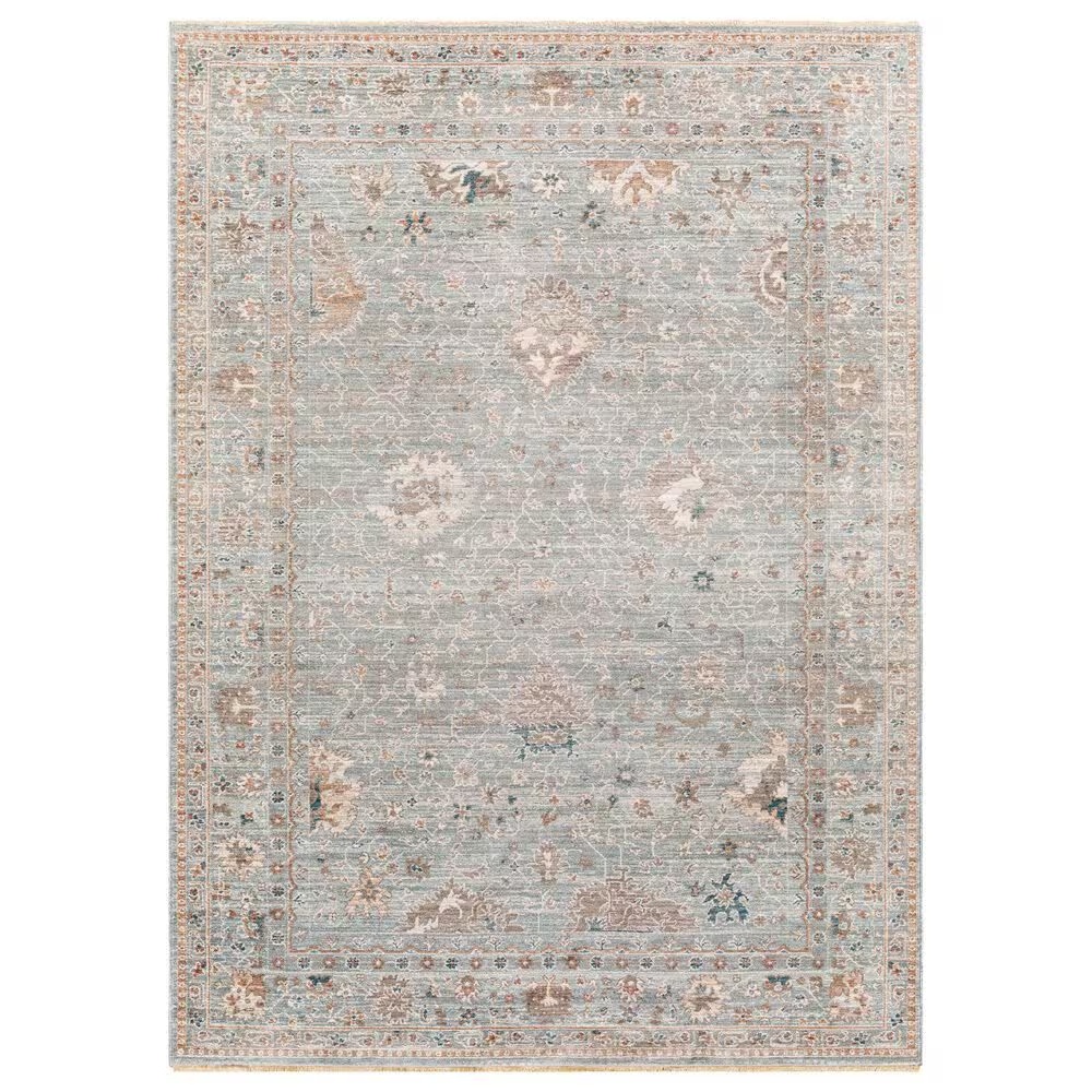 Surya Carlisle 8'10" x 12'6" Seafoam, Blue, Dusty Sage, Dusty Pink, Ivory and Medium Brown Area Rug
