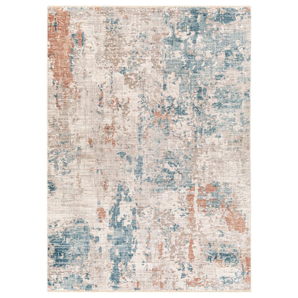 Surya Carlisle 3'11" x 5'11" Pale Blue, Dusty Pink, Medium Brown, Cream and Charcoal Area Rug