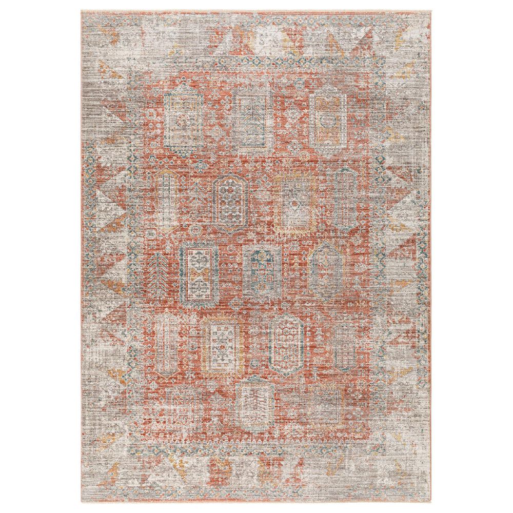 Surya Carlisle CSI2314 2' x 2'11" Brick Red, Off-White, Medium Gray, Olive, Dark Blue and Dark Brown Area Rug