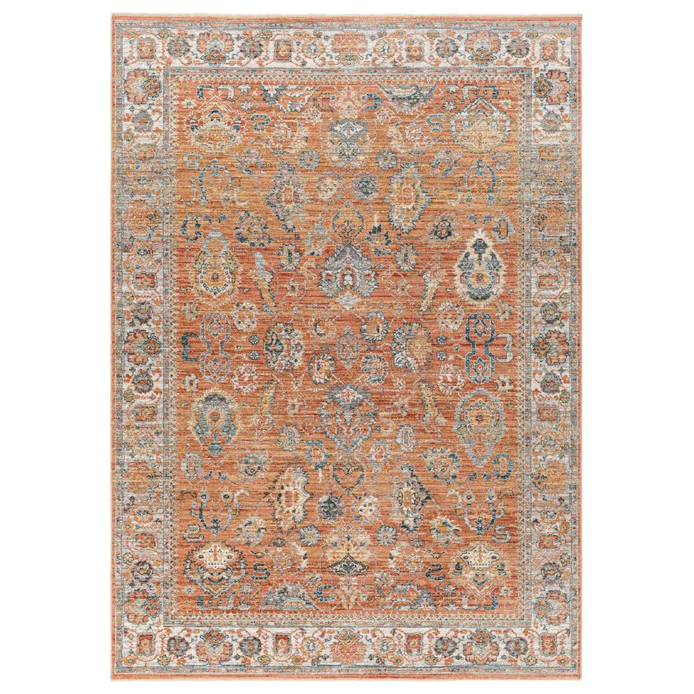 Surya Carlisle CSI2317 2'11" x 10' Brick Red, Off-White, Medium Gray, Olive, Dark Blue and Dark Brown Runner
