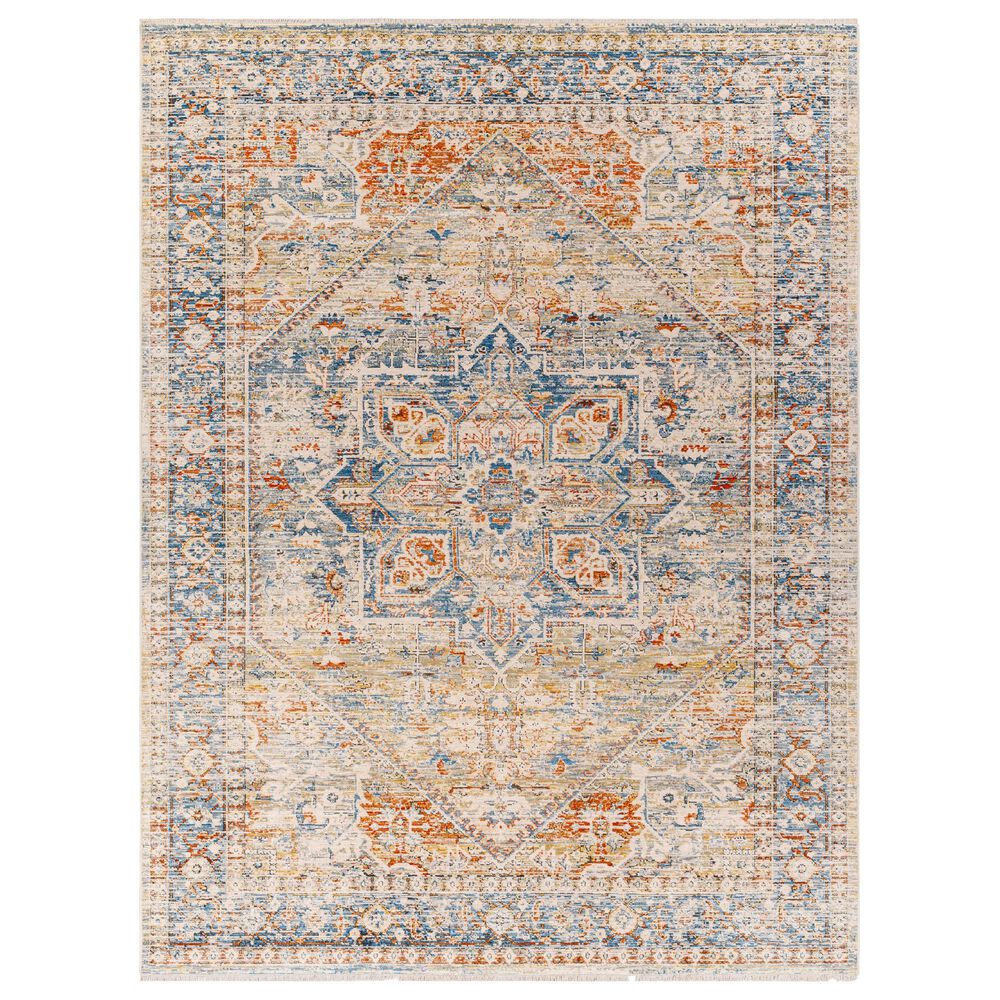 Surya Chicago CHG2307 3'11" x 5'10" Blue, Light Beige, Mustard, Brick Red, Burnt Orange, Slate,Taupe Area Rug