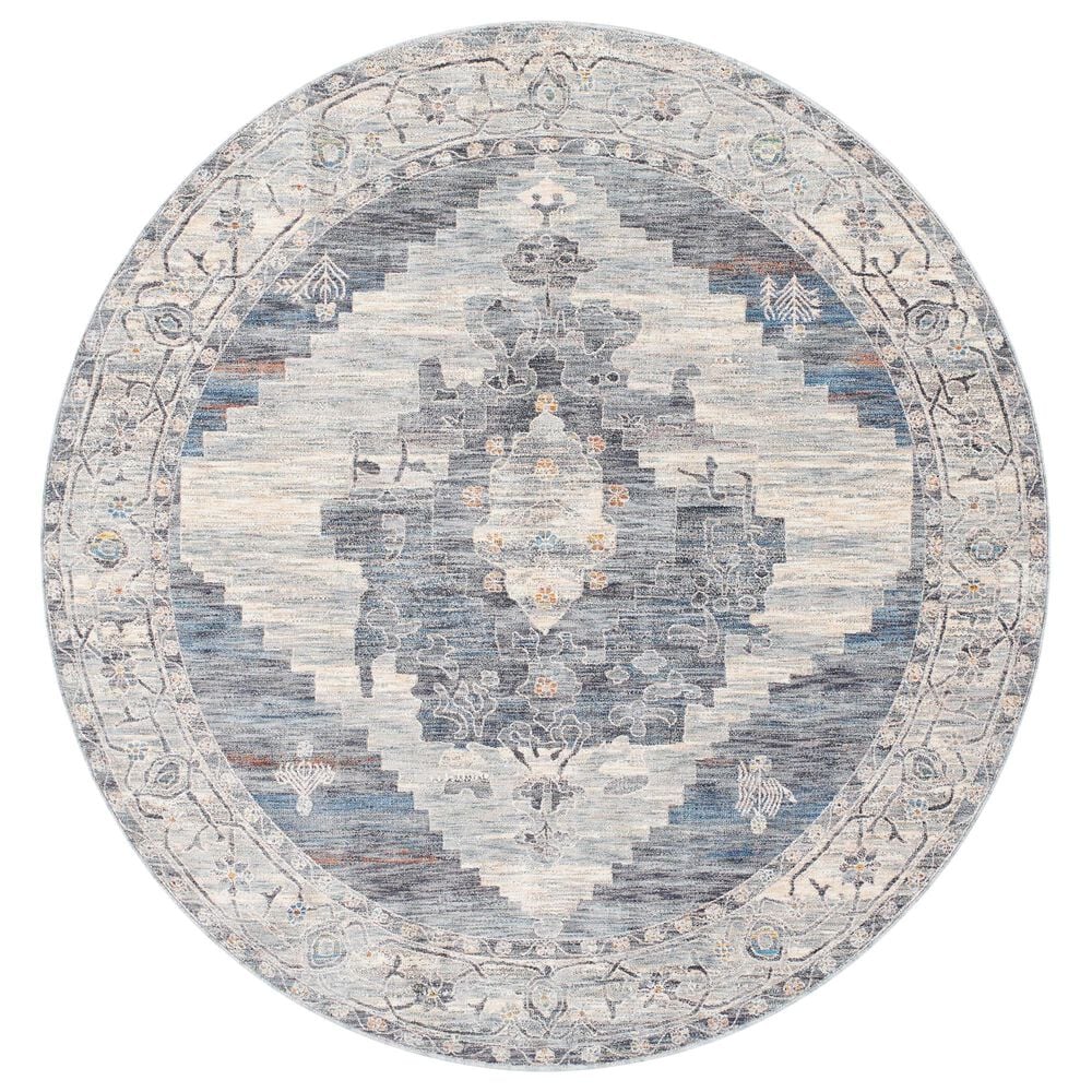 Surya Chicago CHG2314 6'7" Round Slate, Charcoal, Light Beige, Blue, Black,Taupe Area Rug
