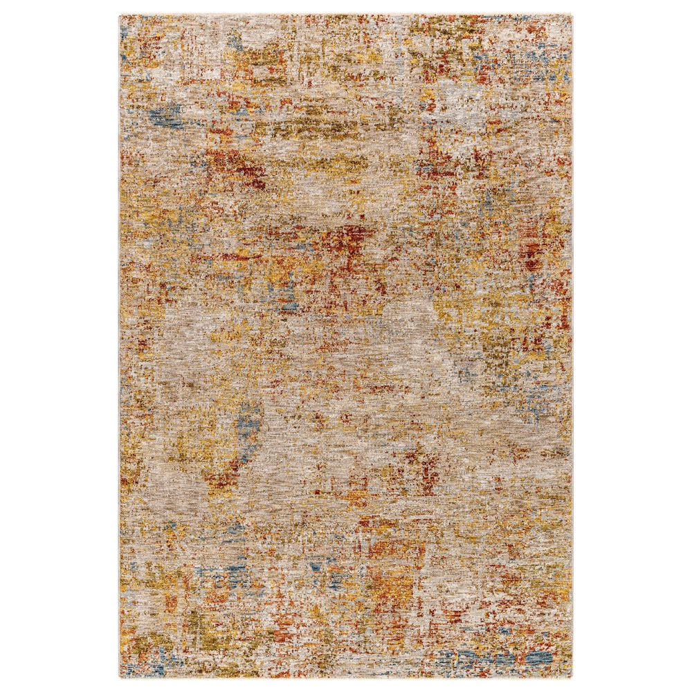 Surya Mona Lisa Abstract 2' x 3' Tan, Mustard, Olive, Sage, Brick Red, Dark Blue and Burgundy Area Rug