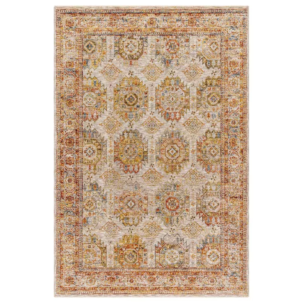 Surya Mona Lisa 2'7" x 4' Tan, Mustard, Brick Red, Sage, Olive, Dark Blue and Burgundy Area Rug