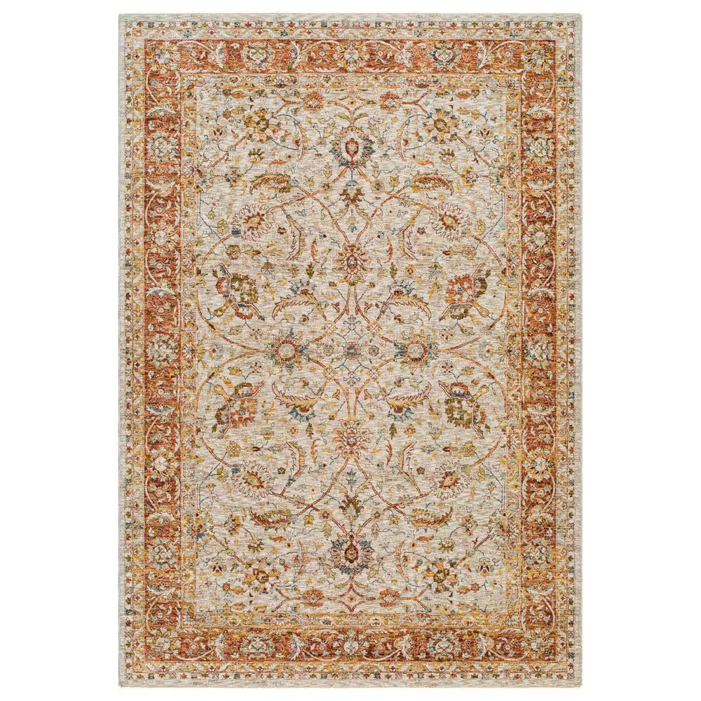 Surya Mona Lisa 7'10" x 10'3" Tan, Mustard, Brick Red, Burgundy, Olive, Sage and Dark Blue Area Rug