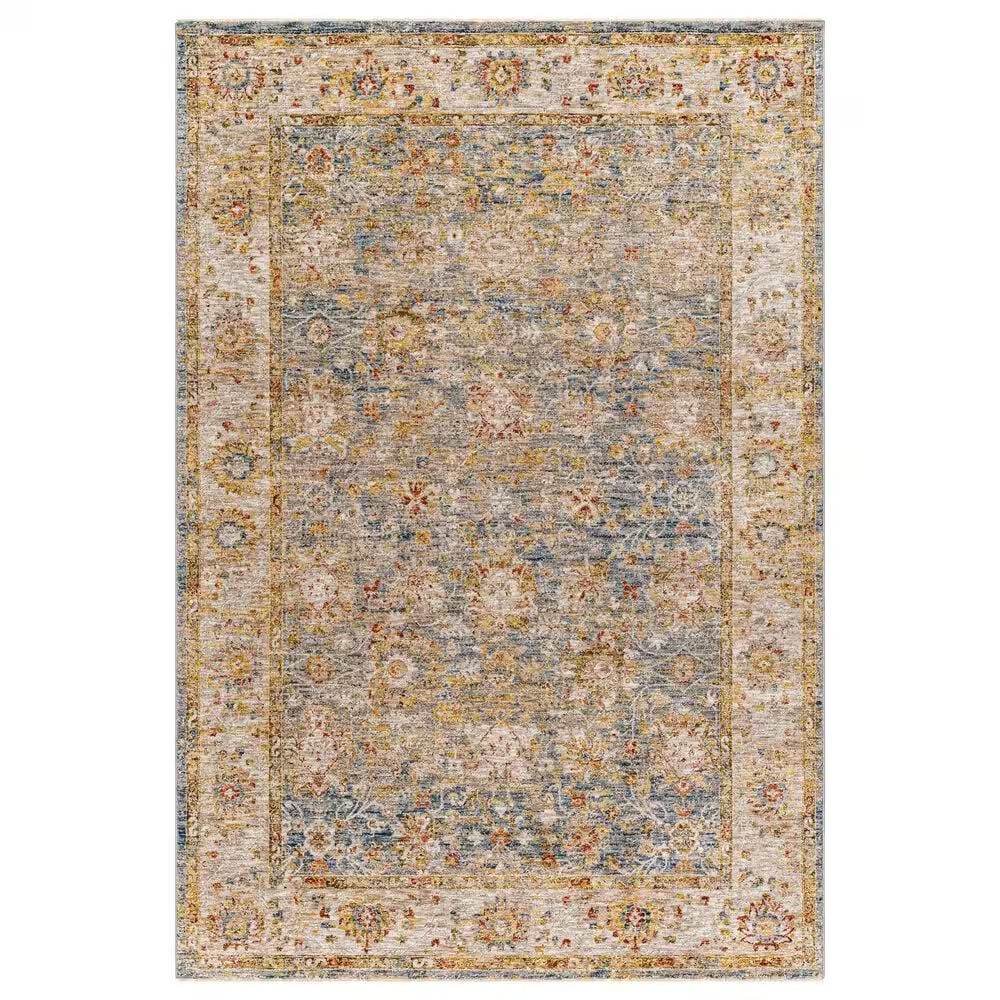 Surya Mona Lisa 2'7" x 10' Tan, Light Sage, Dark Blue, Mustard, Olive, Sage, Brick Red and Burgundy Runner