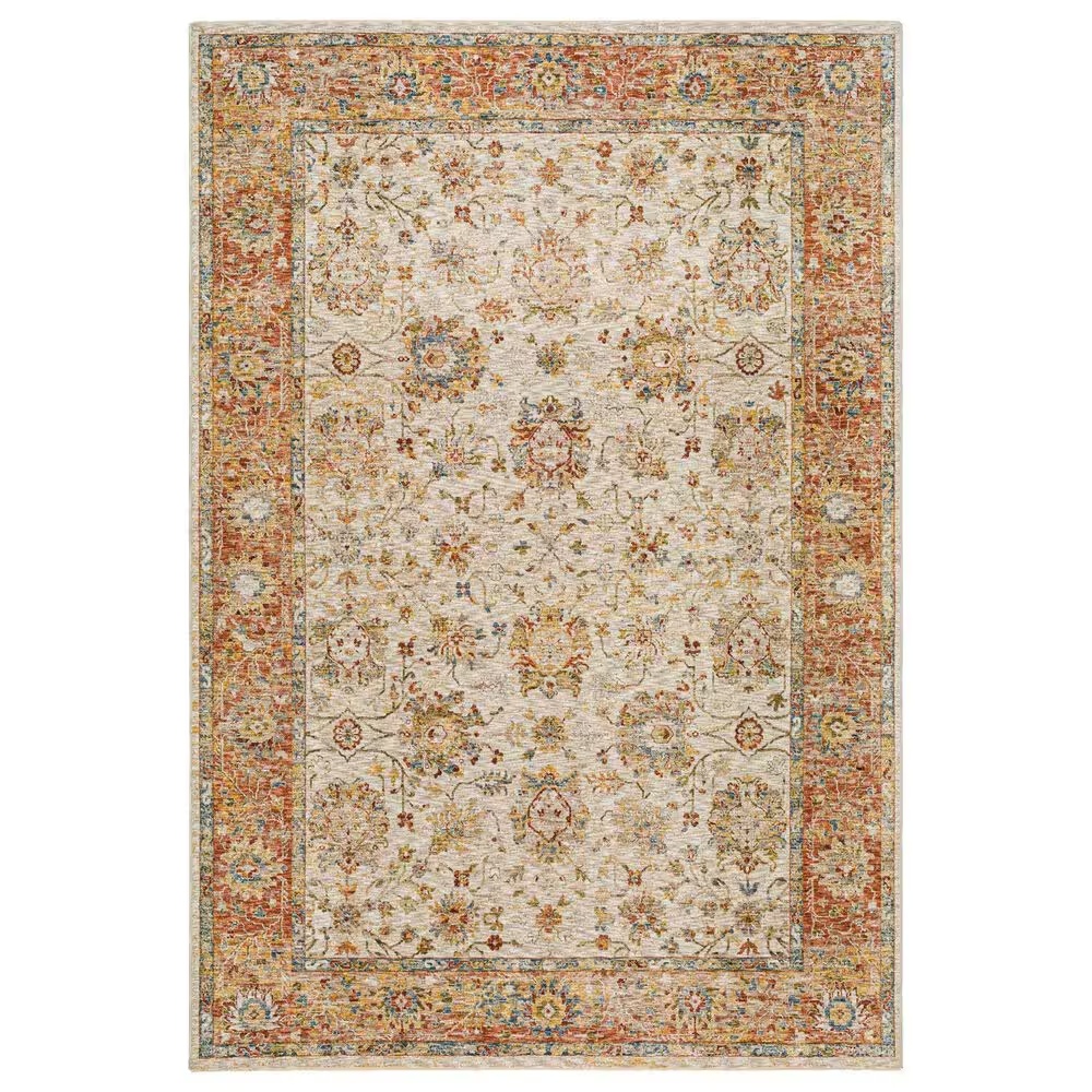 Surya Mona Lisa 10' x 14' Light Sage, Tan, Mustard, Brick Red, Burgundy, Olive and Dark Blue Area Rug