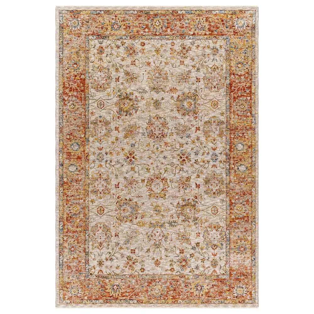 Surya Mona Lisa 2' x 3' Light Sage, Tan, Mustard, Brick Red, Burgundy, Olive and Dark Blue Area Rug