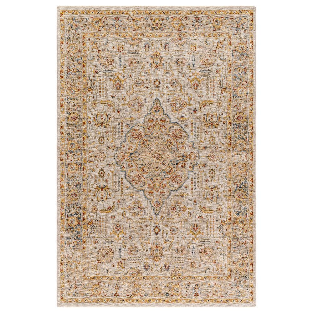 Surya Mona Lisa 2'7" x 4' Light Sage, Tan, Mustard, Olive, Brick Red, Dark Blue and Burgundy Area Rug