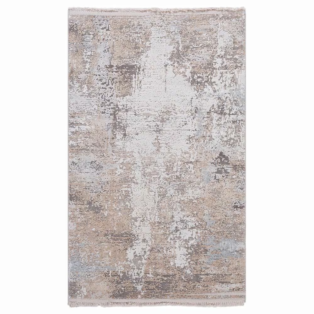 Surya Solar 3' x 5' Light Brown, Medium Gray, Charcoal and White Area Rug