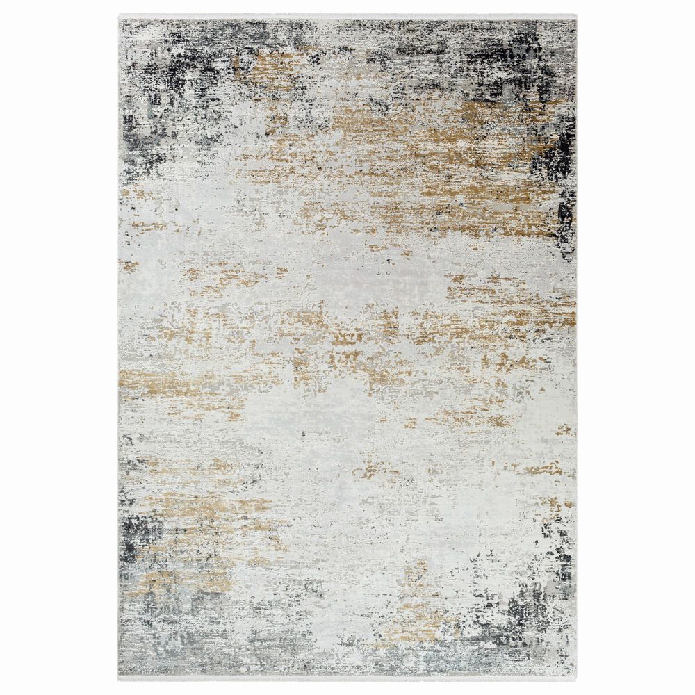 Surya Solar 5' x 7'6" Charcoal, Gray, Saffron and White Area Rug