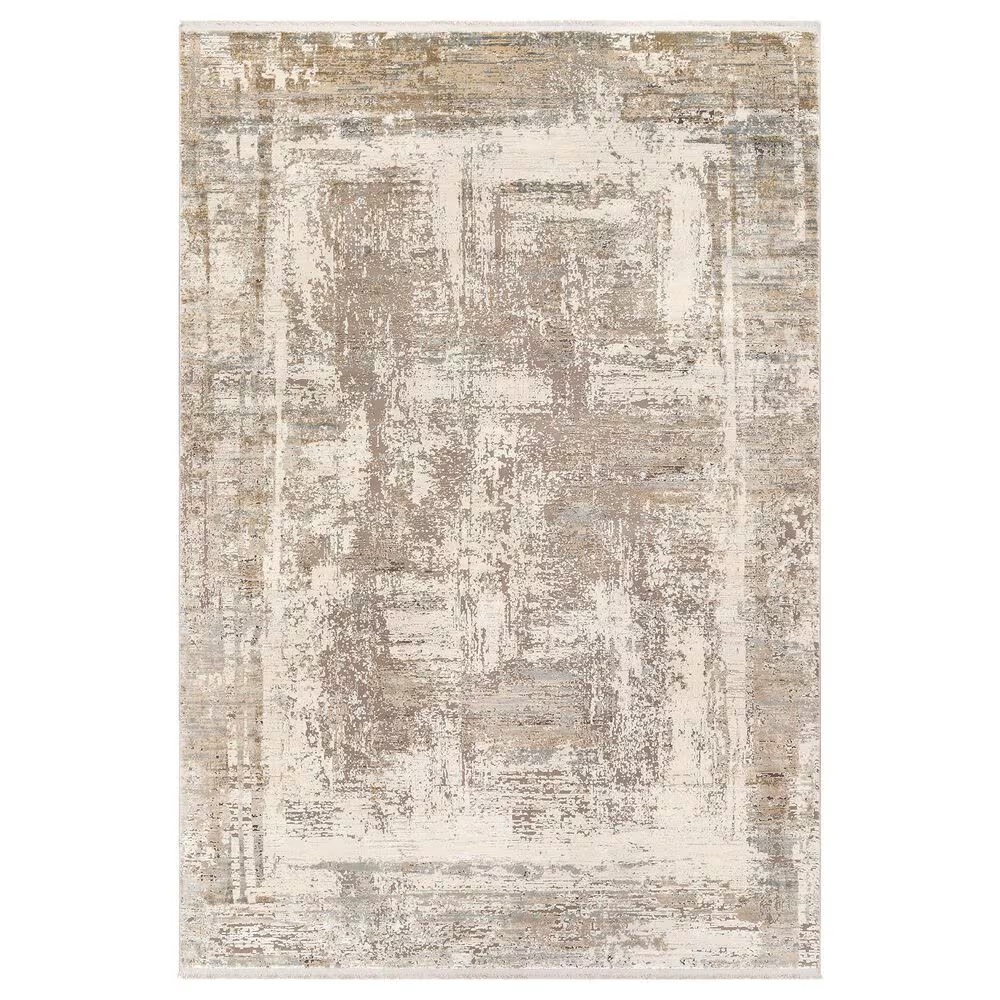 Surya Solar 3' x 8' Cream, Taupe, Gray, Medium Brown, Medium Gray, Tan and Light Gray Runner