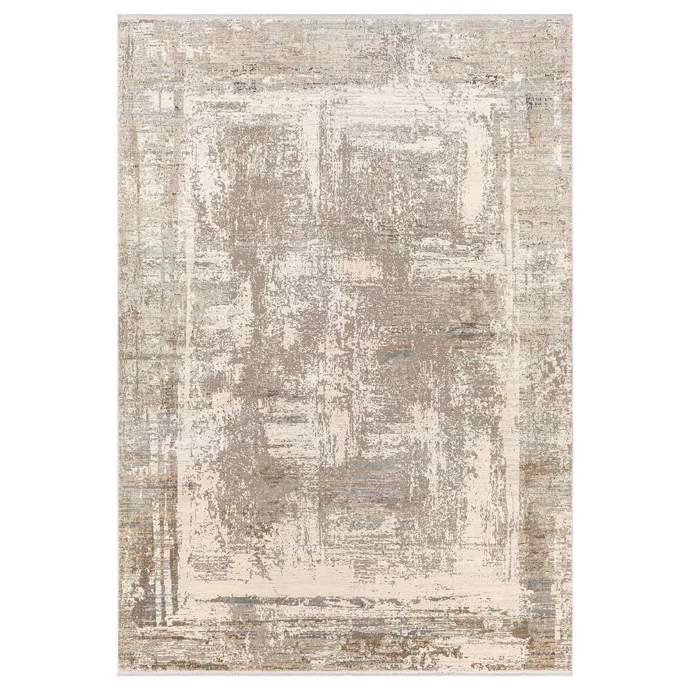 Surya Solar 7'6" x 11'2" Cream, Taupe, Gray, Medium Brown, Medium Gray, Tan and Light Gray Area Rug