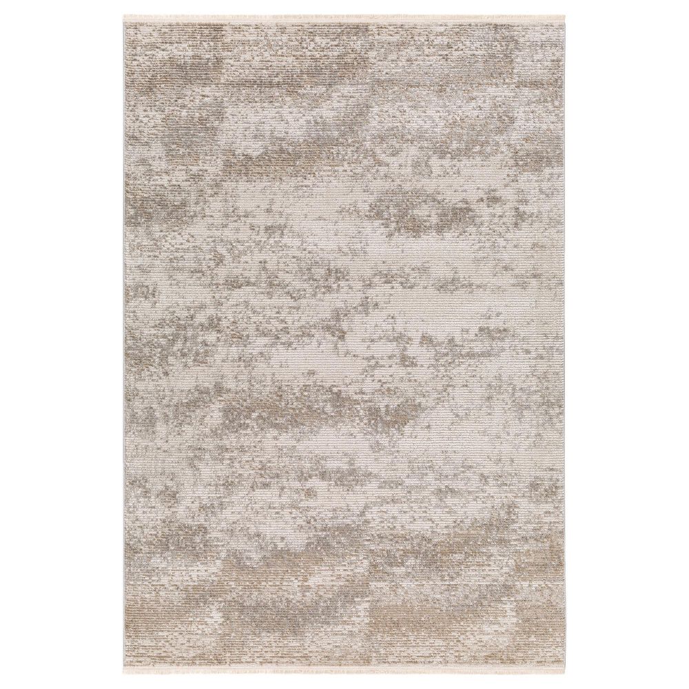 Surya Masha Abstract 2' x 3' Ivory, Cream, Gray and Light Brown Area Rug