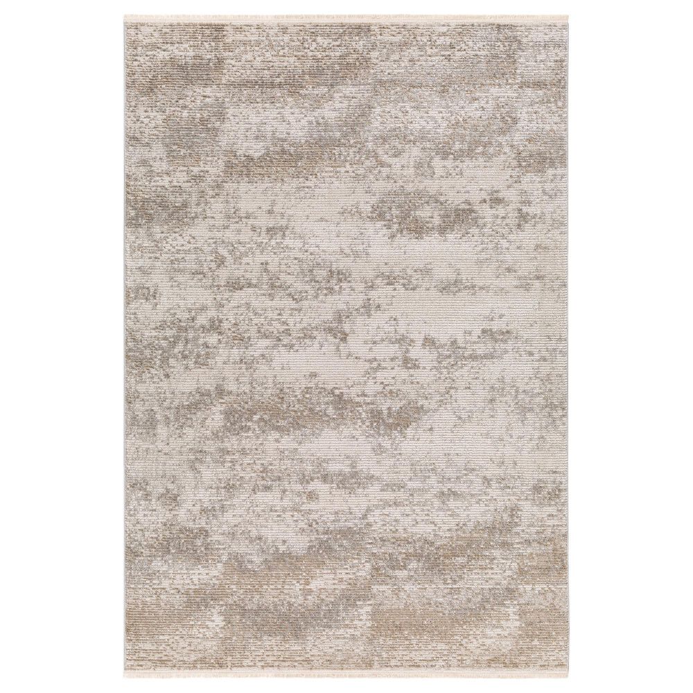 Surya Masha Abstract 5'3" x 7' Ivory, Cream, Gray and Light Brown Area Rug