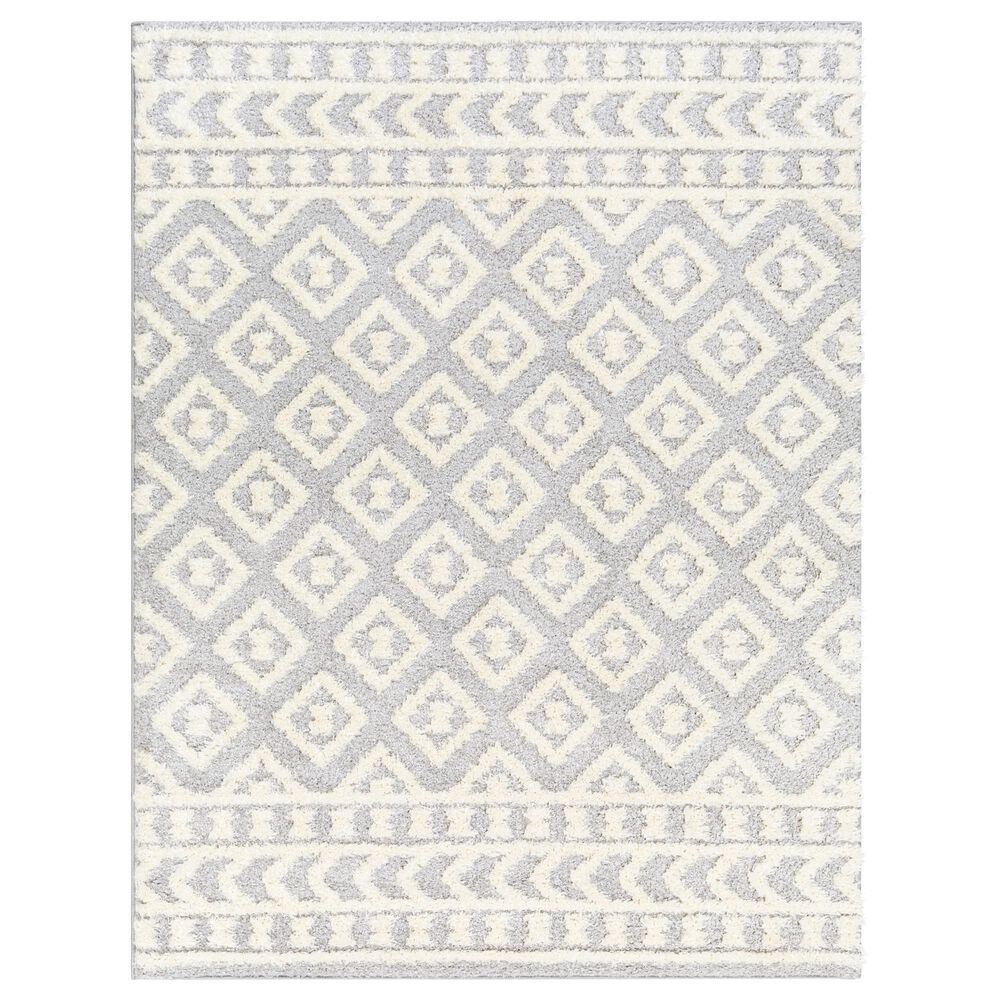 Surya Rodos RDO2338 6'7" x 9' Light Slate, White Area Rug