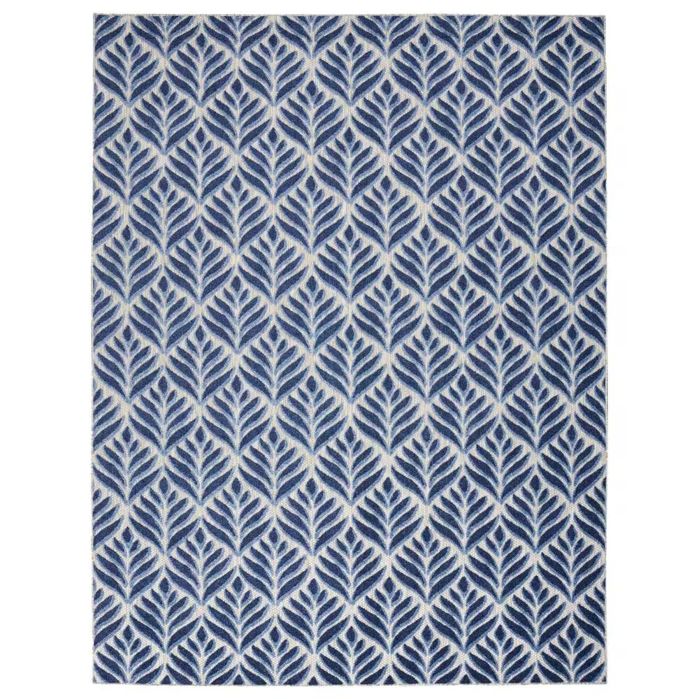 Nourison Aloha Floral 3'6" x 5'6" Blue Indoor/Outdoor Area Rug