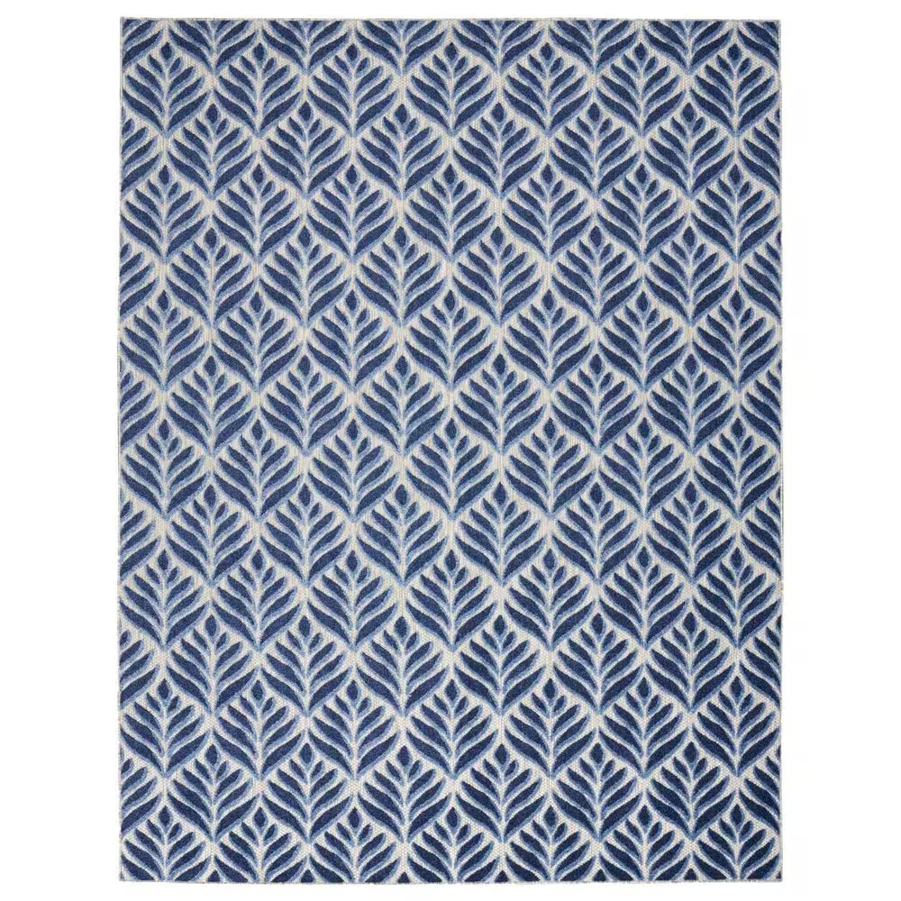 Nourison Aloha Floral 7' x 10' Blue Indoor/Outdoor Area Rug