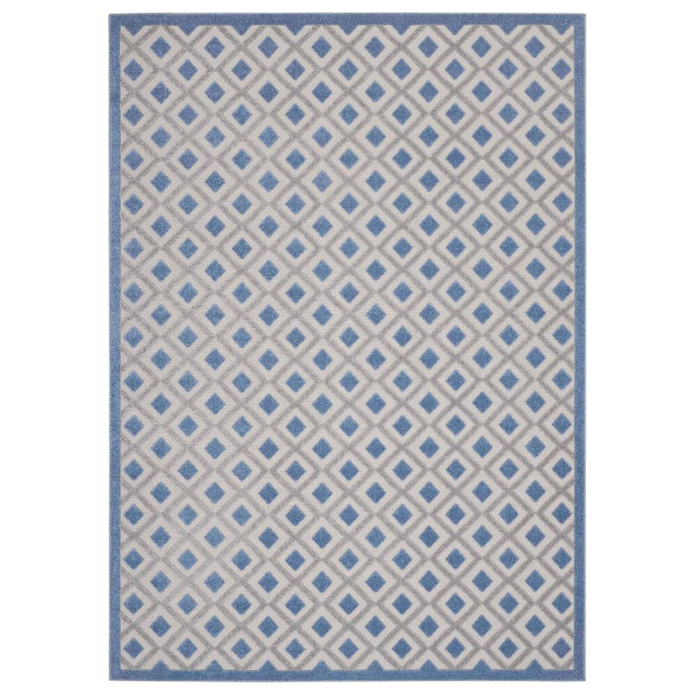 Nourison Aloha ALH26 9'6" x 13' Blue and Grey Indoor/Outdoor Area Rug
